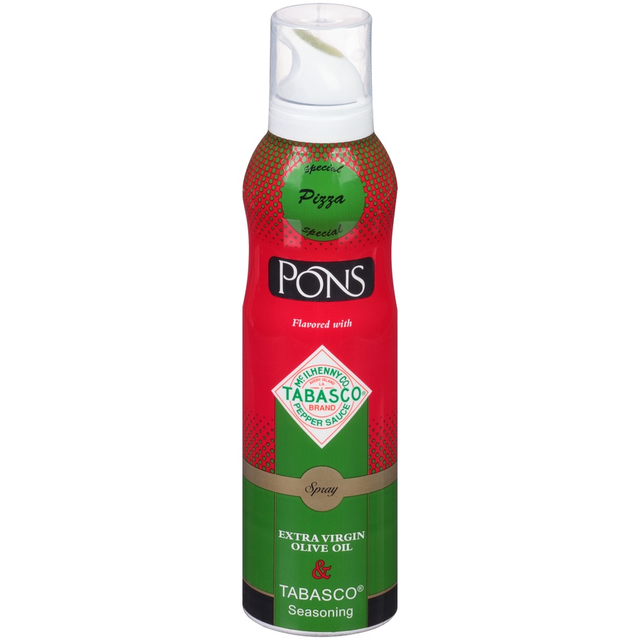 slide 1 of 1, Pons Extra Virgin Olive Oil & Tabasco Seasoning Spray, 6.8 fl oz