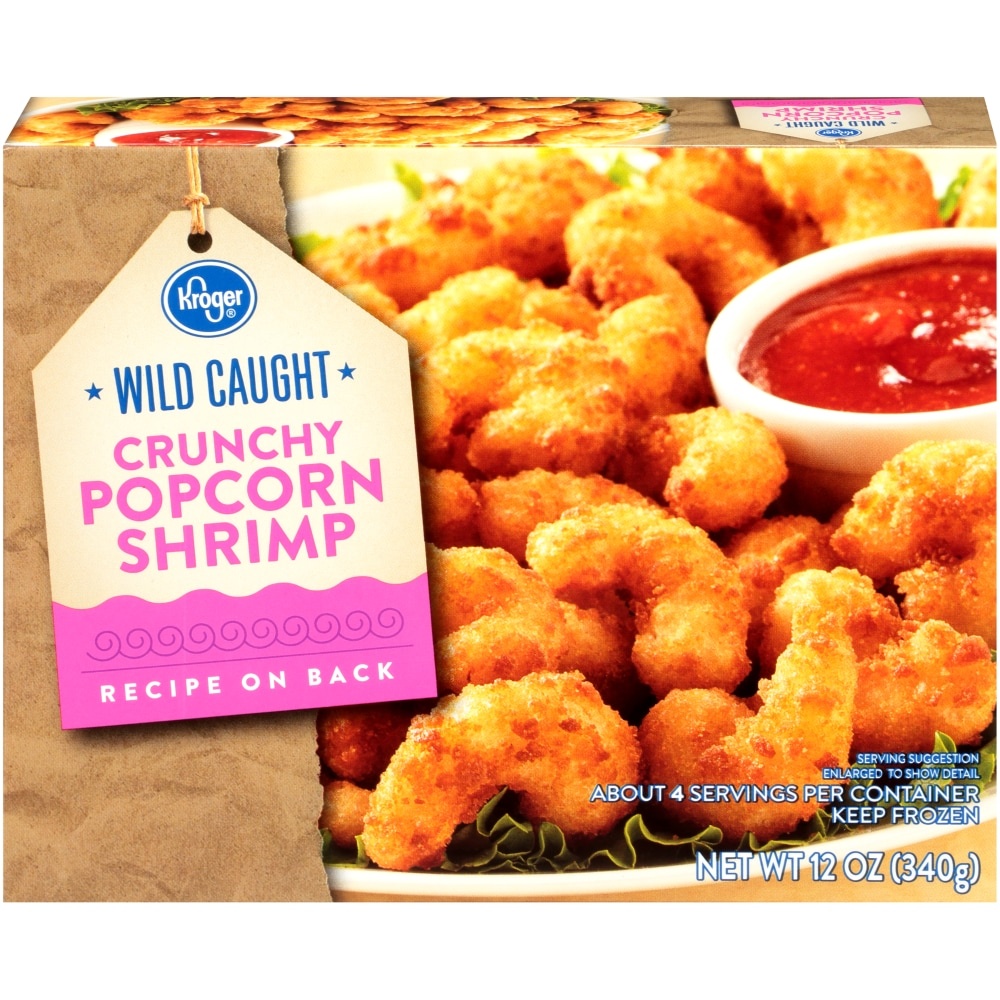 slide 1 of 1, Kroger Wild Caught Crunchy Popcorn Shrimp, 12 oz