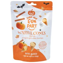 Just the Fun Part Bite-Sized Pumpkin Spice White Chocolate Waffle Cones Bite-Sized 4.23 oz