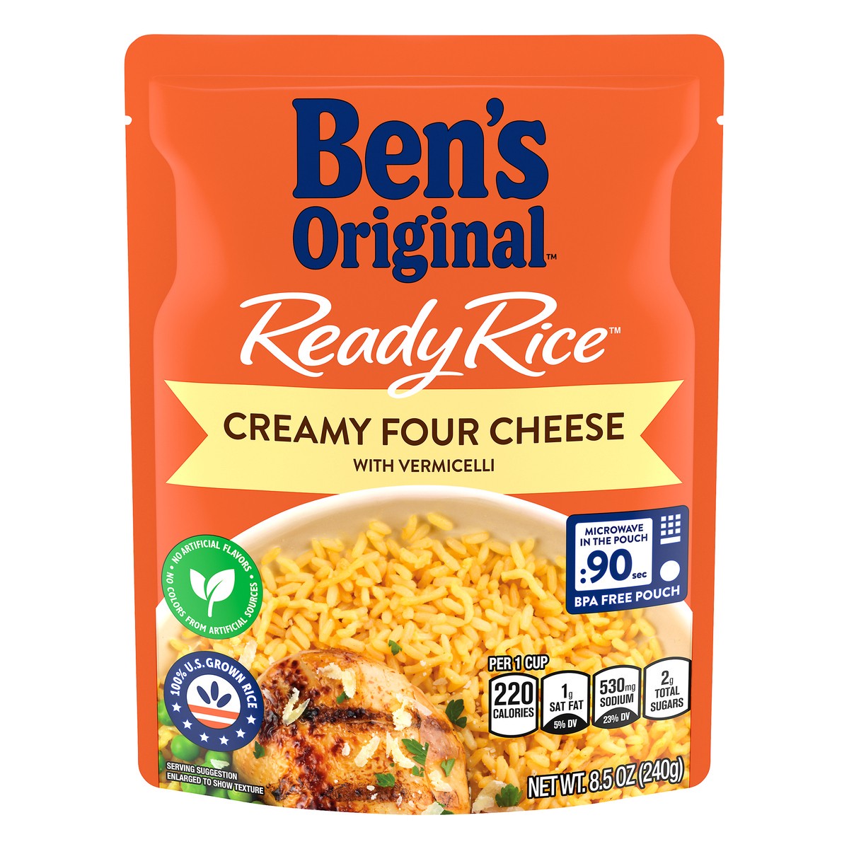 slide 2 of 4, Ben's Original Rice, Creamy Four Cheese, 8.5 oz