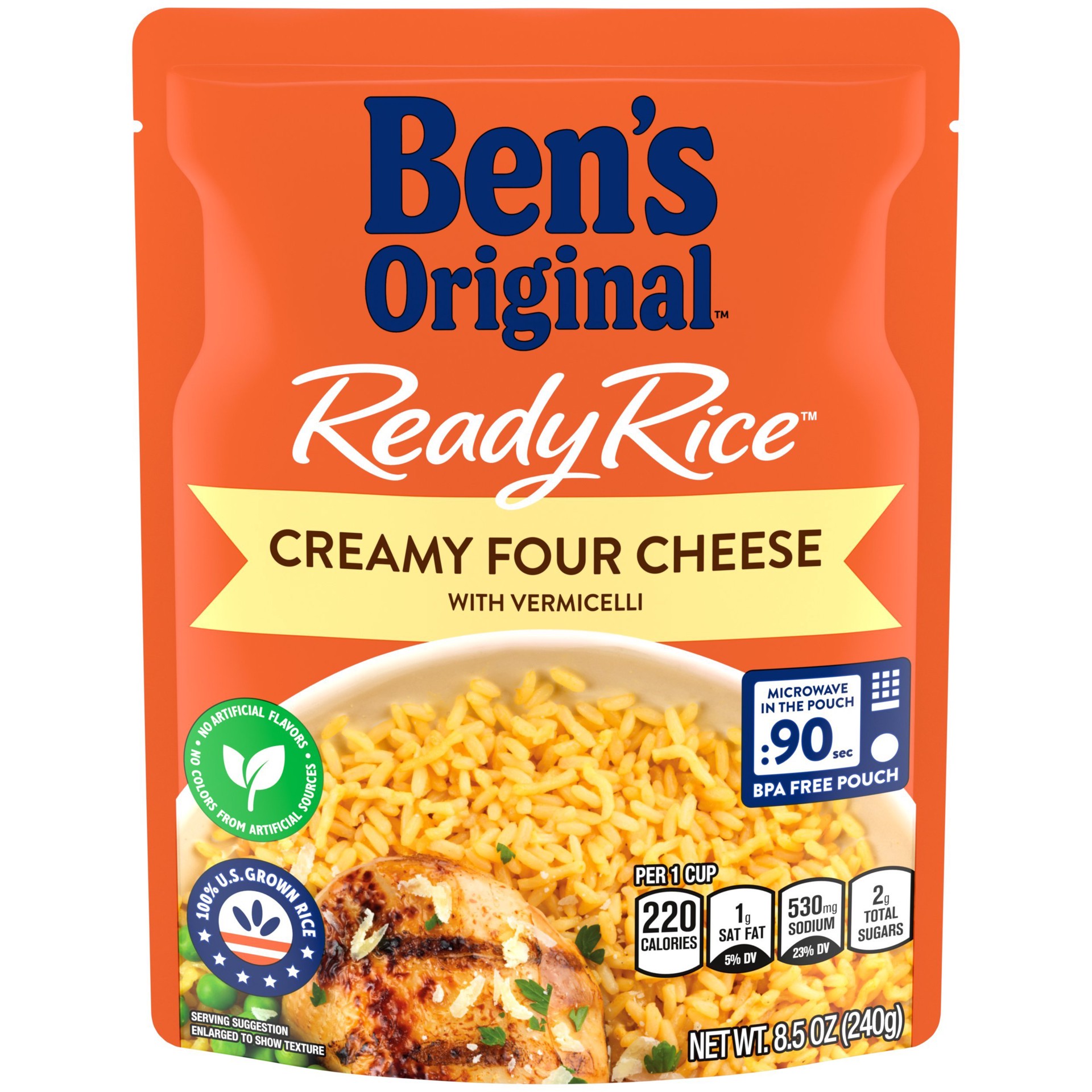 slide 1 of 1, BEN'S ORIGINAL™ READY RICE™, Creamy Four Cheese, 8.5 oz pouch, 8.5 oz