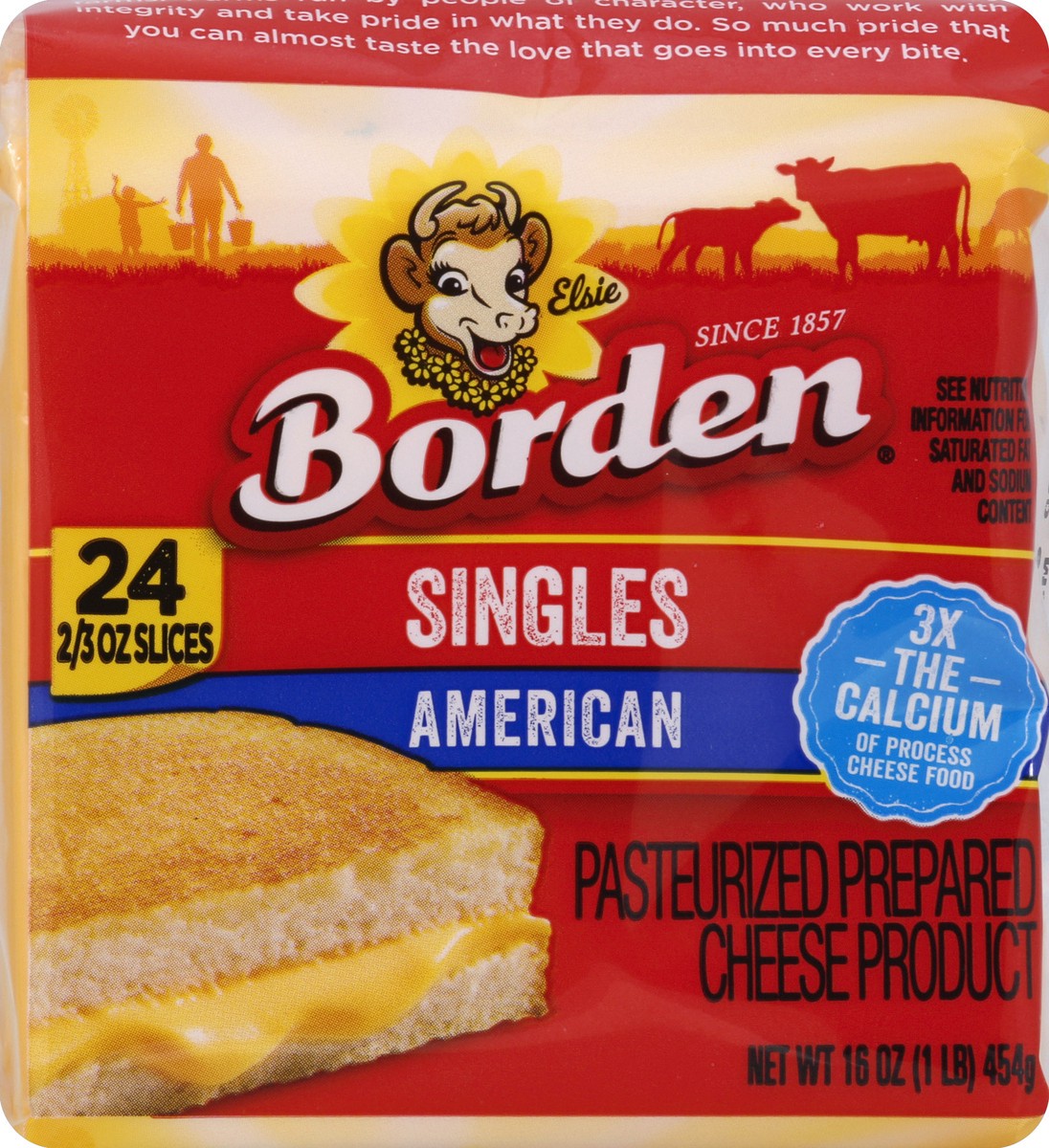 slide 5 of 5, Borden American Cheese Singles, 16 oz