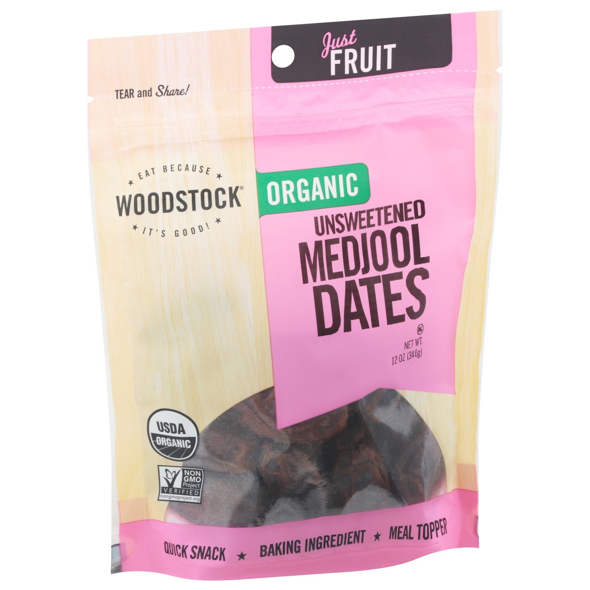 slide 11 of 11, Woodstock Unsweetened Majdool Dates - 12 oz, 12 oz