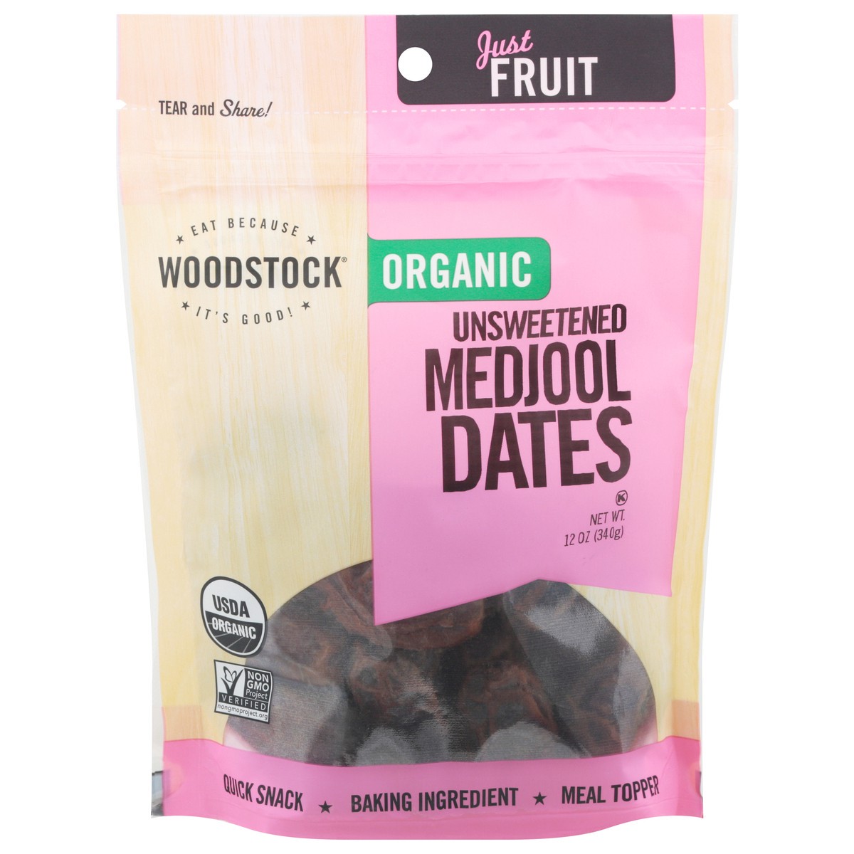 slide 9 of 11, Woodstock Unsweetened Majdool Dates - 12 oz, 12 oz
