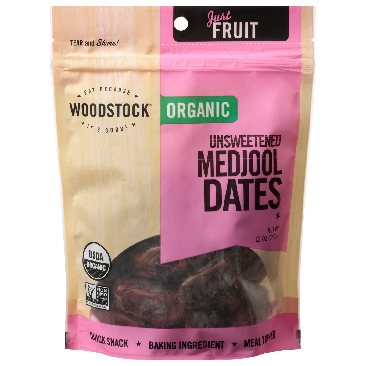 slide 1 of 11, Woodstock Unsweetened Majdool Dates - 12 oz, 12 oz