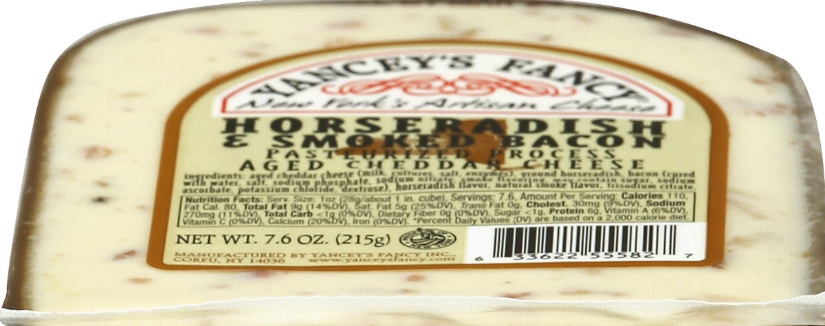 slide 3 of 5, Yancey's Fancy Horseradish And Smoked Bacon Cheddar Cheese, 7.6 oz