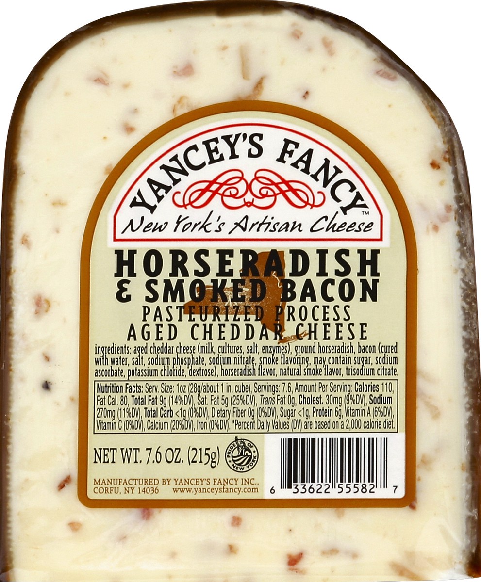 slide 5 of 5, Yancey's Fancy Horseradish And Smoked Bacon Cheddar Cheese, 7.6 oz