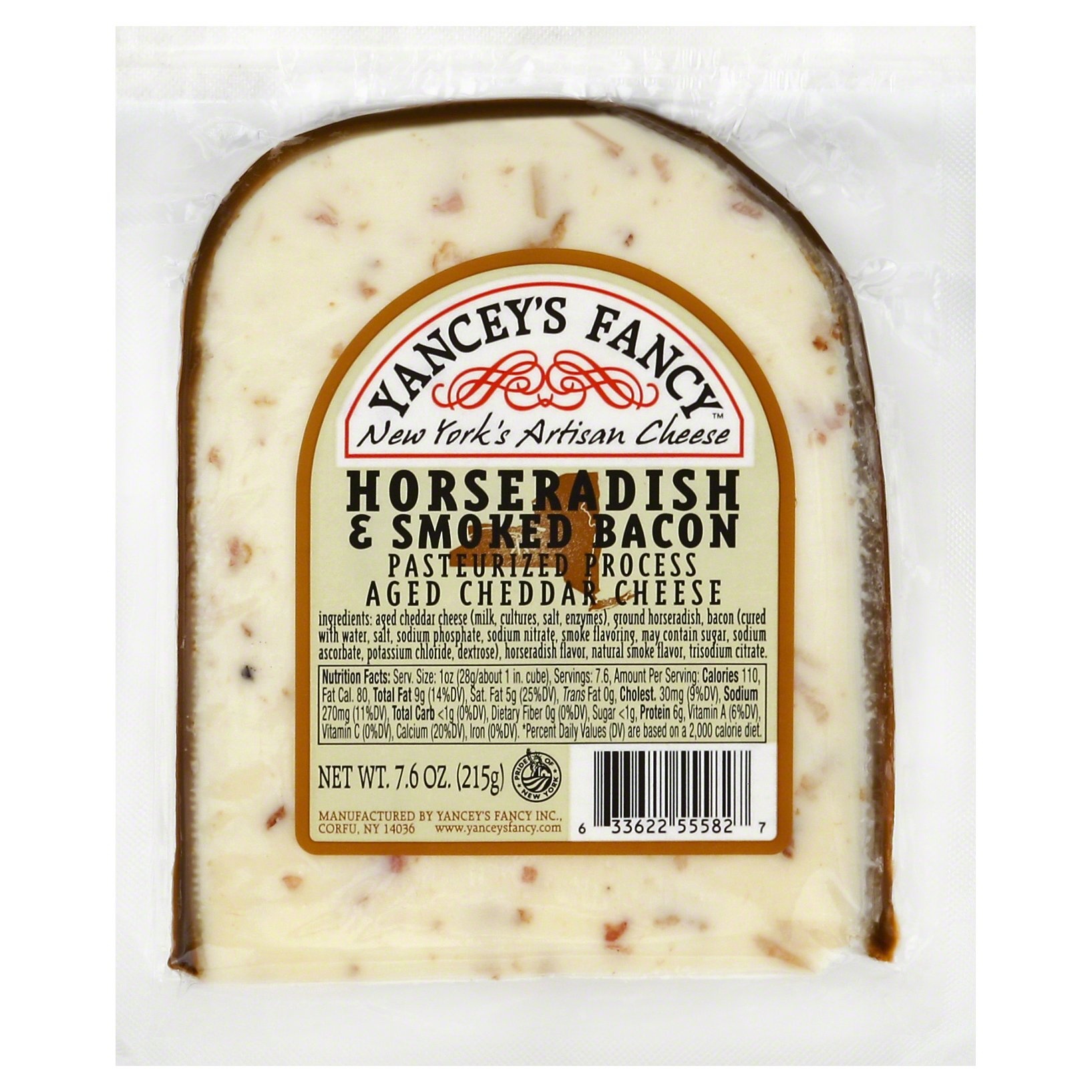 slide 1 of 5, Yancey's Fancy Horseradish And Smoked Bacon Cheddar Cheese, 7.6 oz
