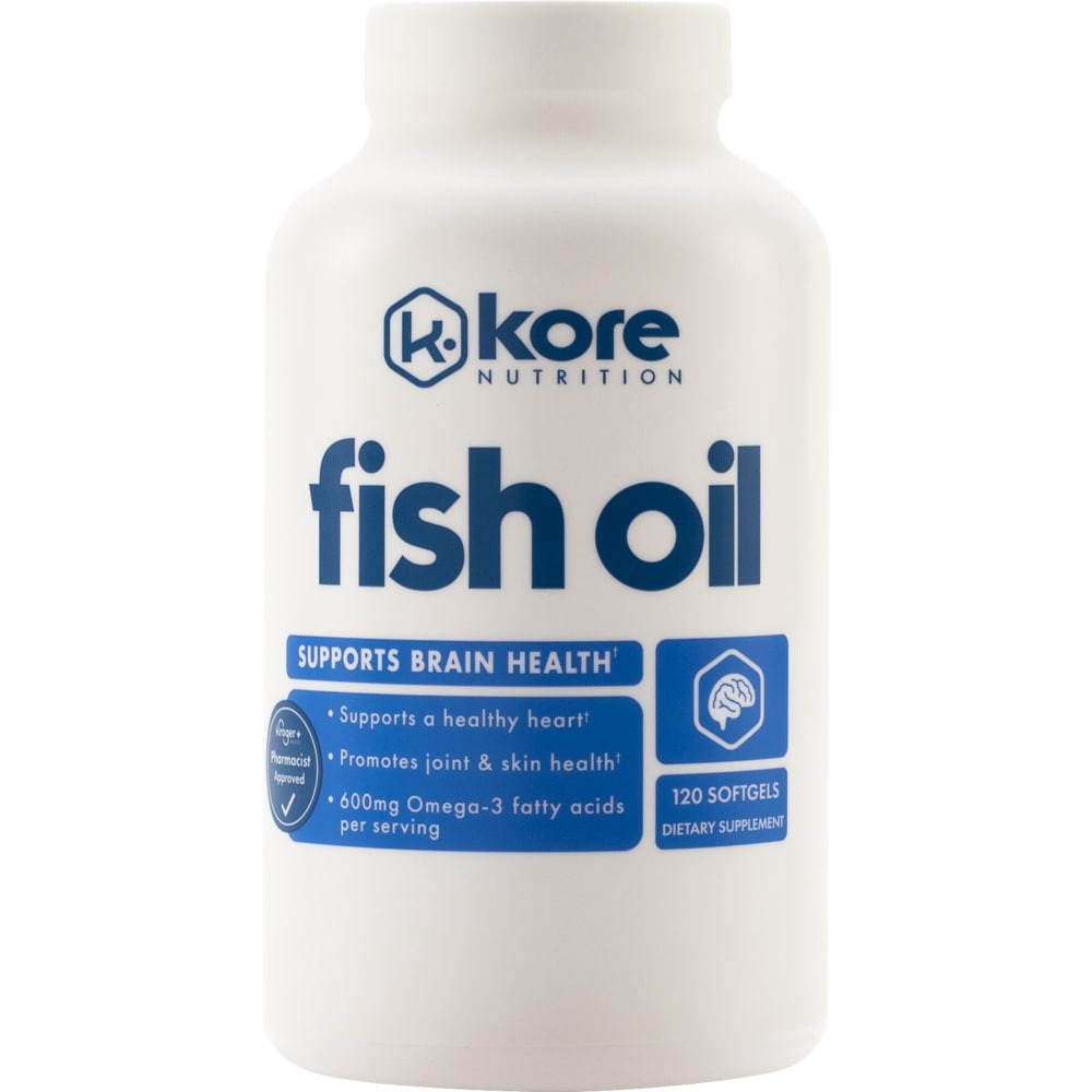 slide 1 of 3, Kore Nutrition Fish Oil Softgels, 120 ct