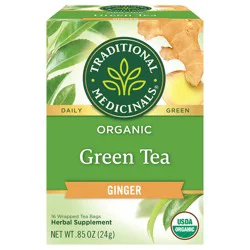 Traditional Medicinals Organic Green Tea with Ginger - 16 Bags