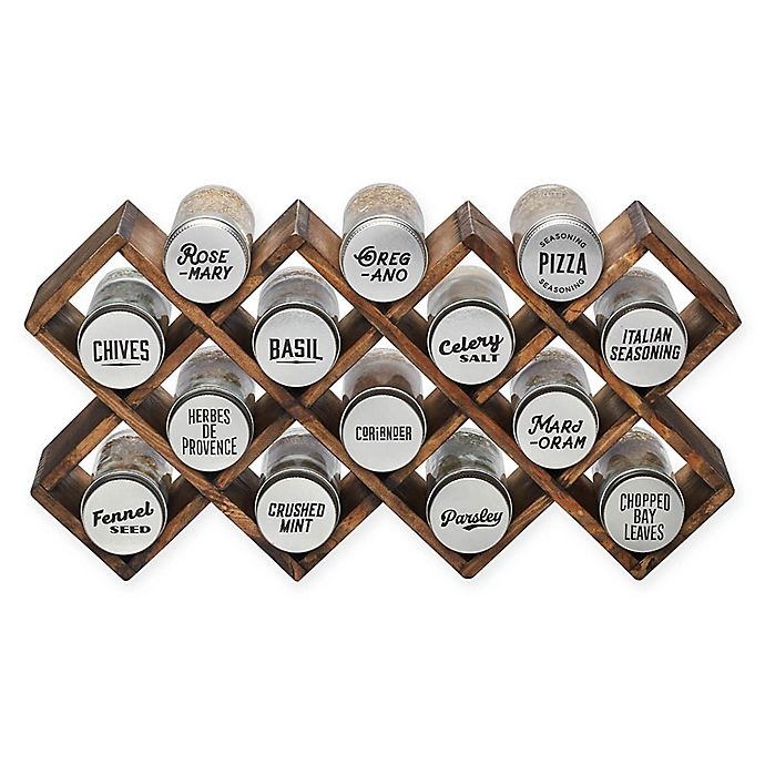 slide 1 of 1, Kamenstein 14-Jar Wood Criss-Cross Spice Rack - Grey, 1 ct