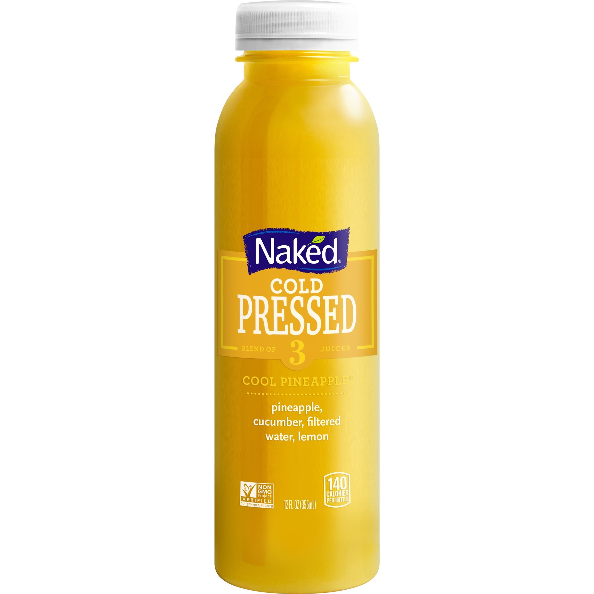 slide 1 of 4, Naked Cold Pressed Juice Cool Pineapple 12 Fl Oz, 12 fl oz