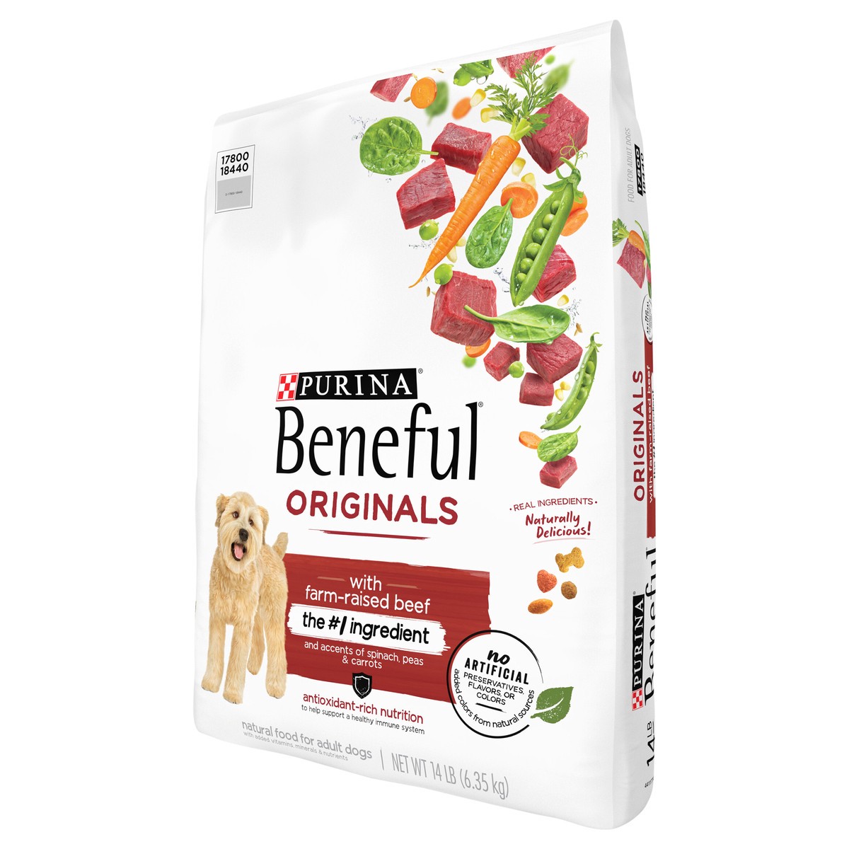 slide 4 of 7, Beneful Purina Beneful Originals With Farm-Raised Beef, With Real Meat Dog Food, 14 lb