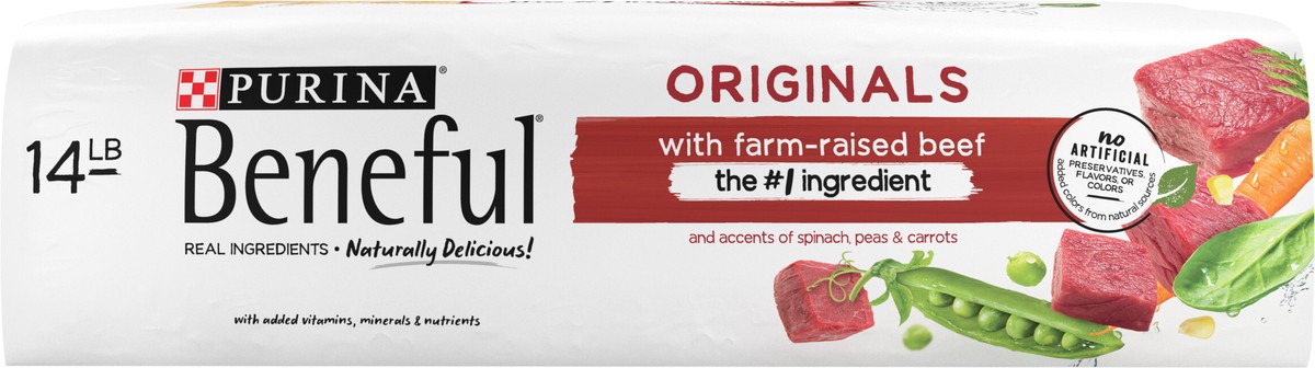 slide 3 of 7, Beneful Purina Beneful Originals With Farm-Raised Beef, With Real Meat Dog Food, 14 lb