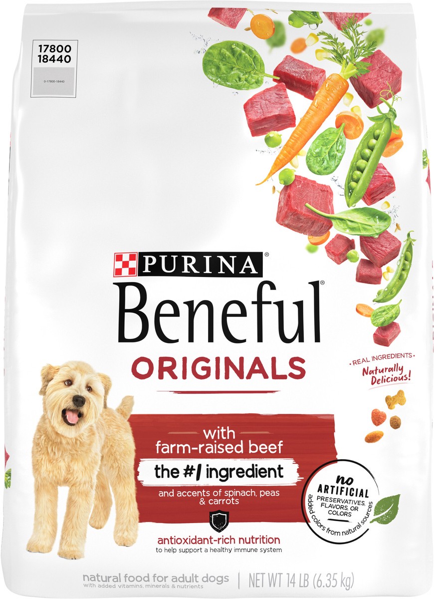 slide 7 of 7, Beneful Purina Beneful Originals With Farm-Raised Beef, With Real Meat Dog Food, 14 lb