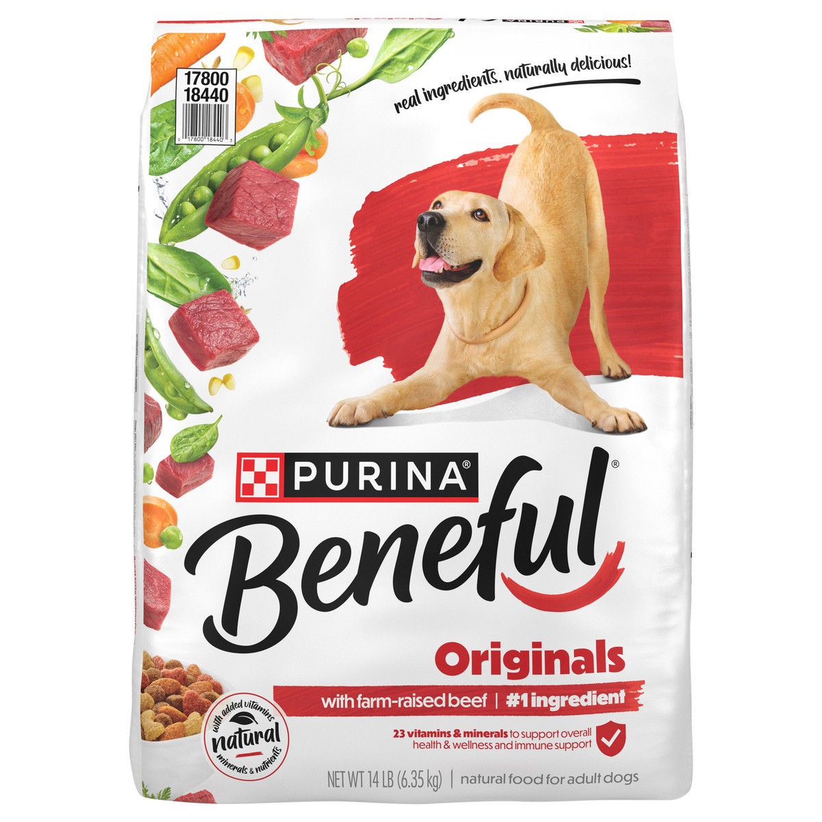 slide 1 of 7, Beneful Purina Beneful Originals With Farm-Raised Beef Natural Dog Food Dry Recipe With Added Vitamins, Minerals and Nutrients - 14 lb. Bag, 14 lb