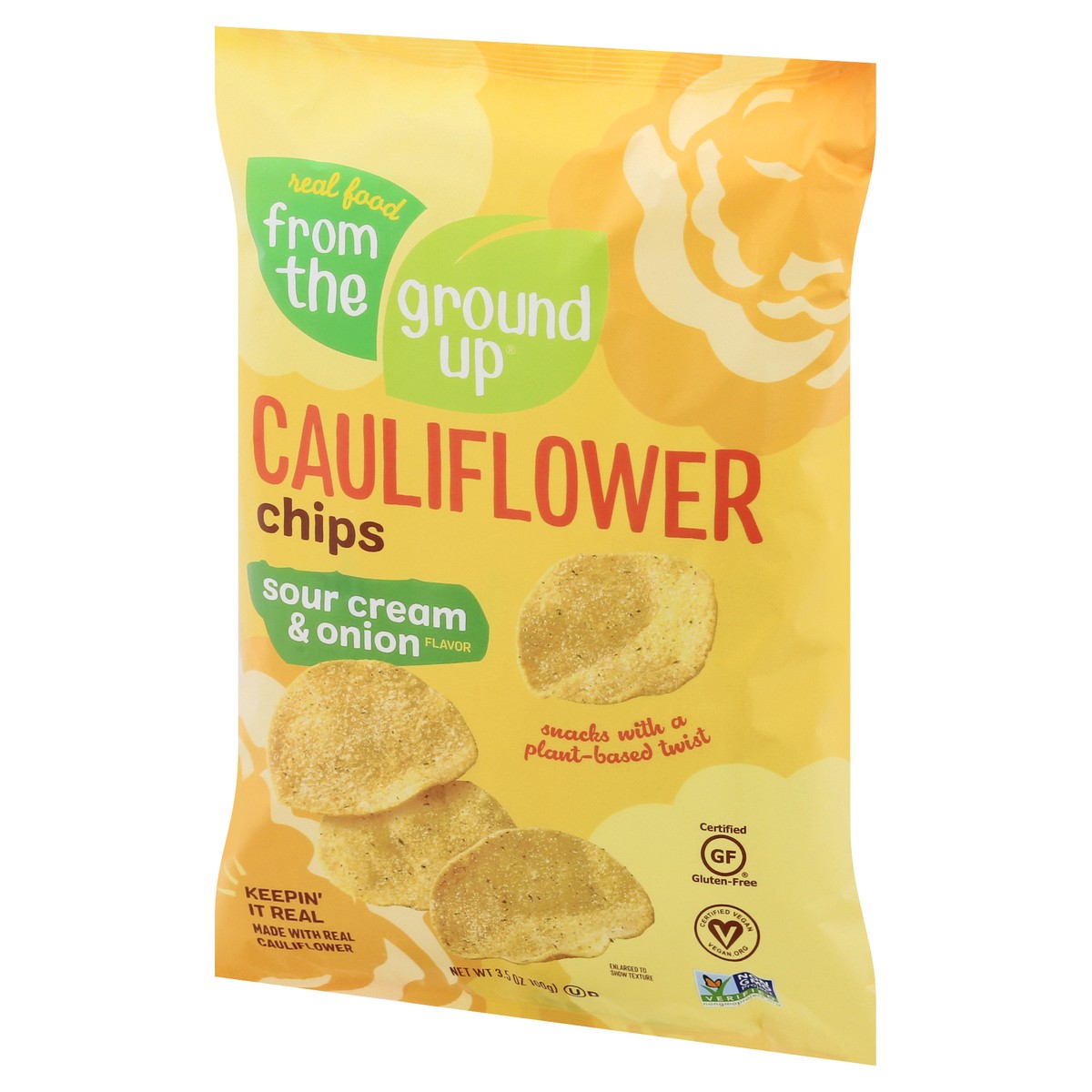 slide 9 of 9, Real Food From the Ground Up Cauliflower Sour Cream & Onion Potato Chips 3.5 oz, 1 ct