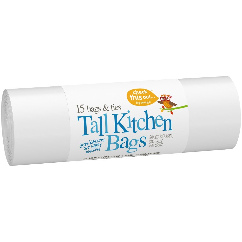 slide 2 of 5, Check This Out... White Tall Kitchen Bags, 15 ct