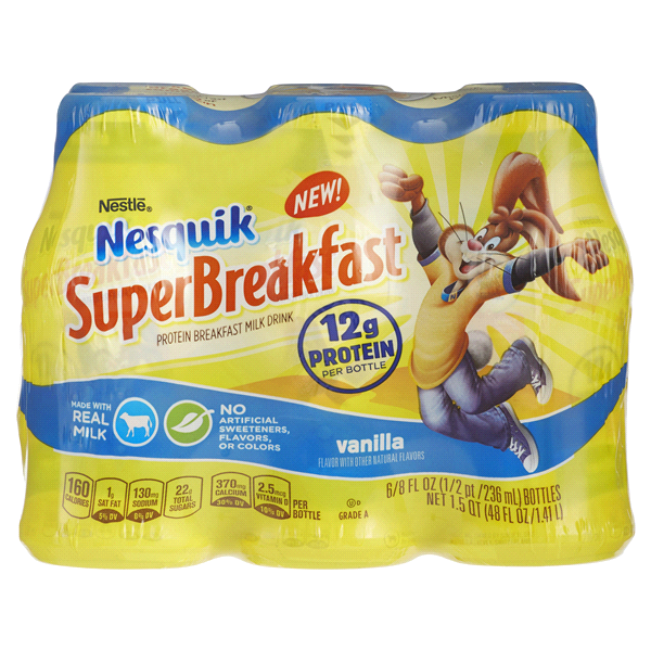 slide 1 of 1, Nesquik Superbreakfast Protein Breakfast Milk Drink, 6 ct; 8 fl oz