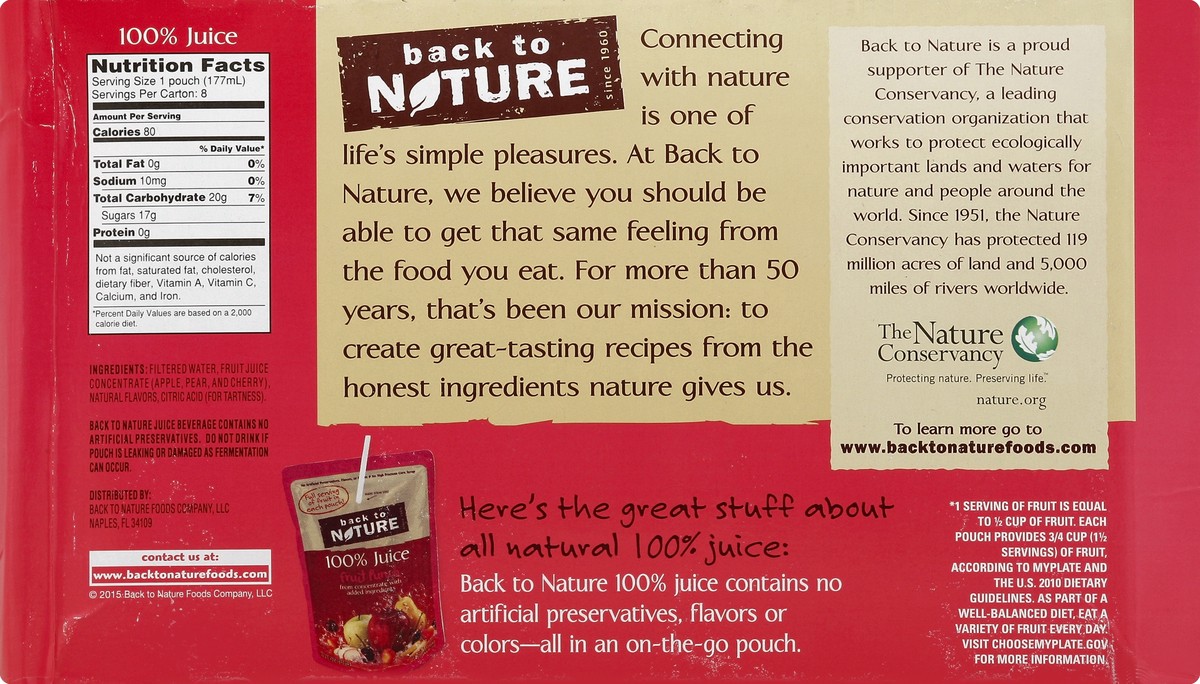 slide 3 of 6, Back to Nature 100% Juice Fruit Punch - 8 ct; 6 fl oz, 8 ct; 6 fl oz