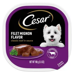 Cesar Classic Loaf in Sauce Filet Mignon Flavor Canine Cuisine 3.5 oz