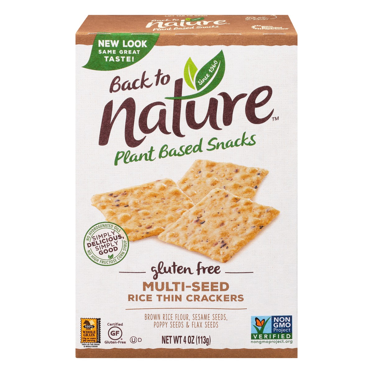 slide 1 of 9, Back to Nature Crackers, Rice Thin, Multi-Seed, 4 oz