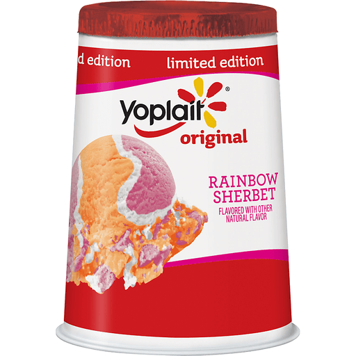 slide 1 of 5, Yoplait Original Limited Edition Rainbow Sherbert Flavored Low Fat Yogurt, 6 oz