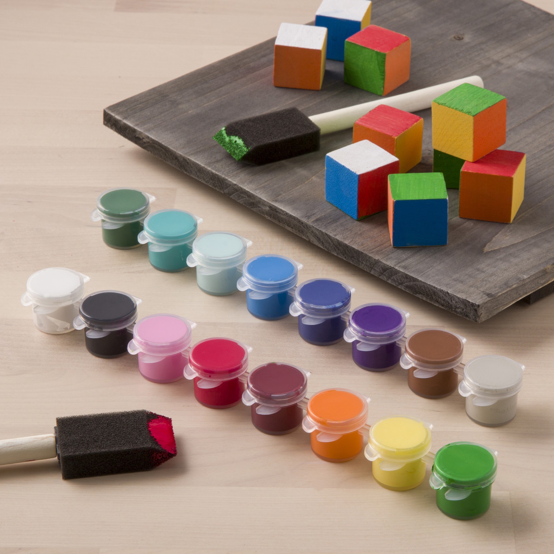 slide 5 of 7, Primary Acrylic Paint Pot Set By Craft Smart, 2 fl oz