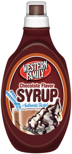 slide 1 of 1, Western Family Chocolate Flavor Syrup, 24 oz