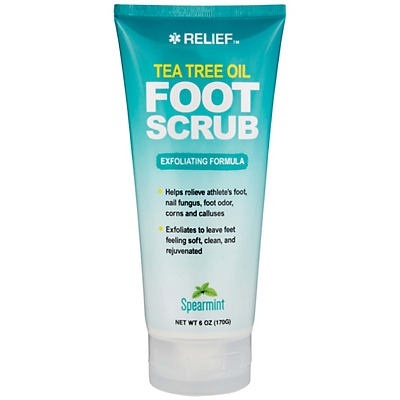 slide 1 of 1, Relief Tea Tree Oil Spearmint Foot Scrub, 6 oz