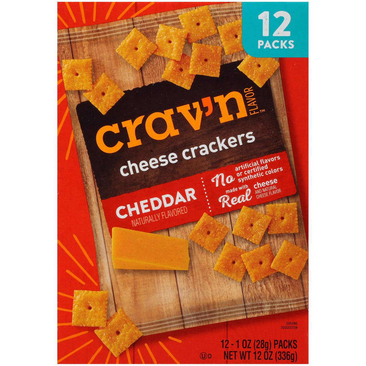 slide 4 of 9, Crav'n Flavor Cheddar Cheese Crackers, 12 oz