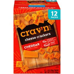Crav'n Flavor Cheddar Cheese Crackers - 12 x 1 oz Packs