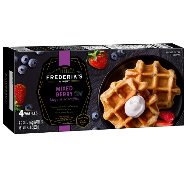slide 13 of 29, FREDERIKS BY MEIJER Frederik's by Meijer Frozen Mixed Berry Liege Style Waffles, 4 ct