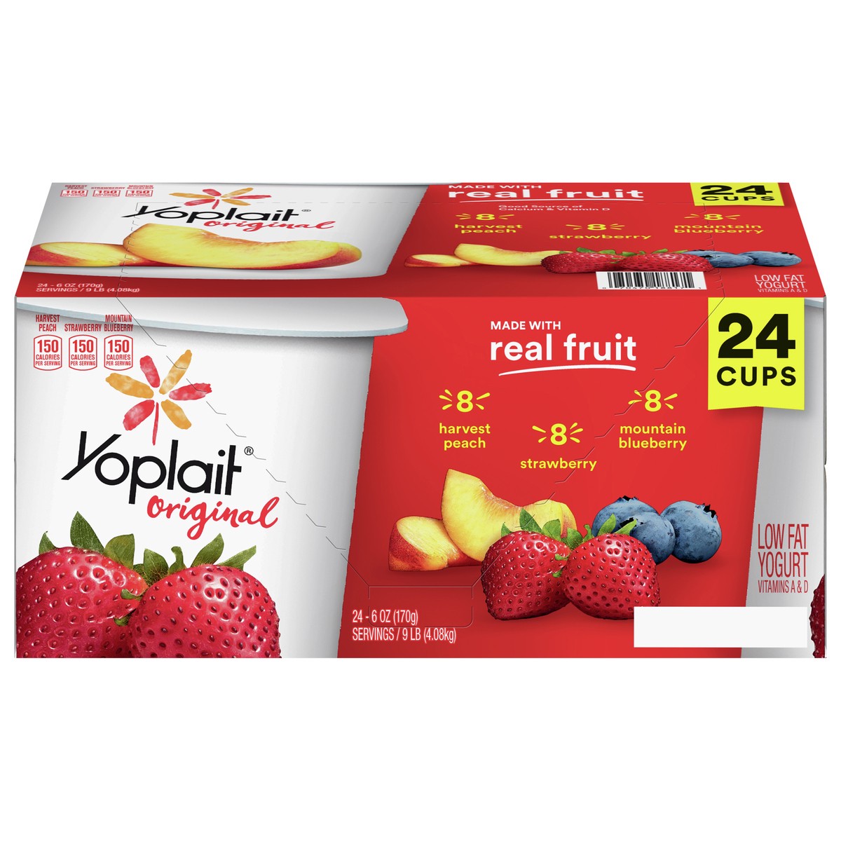 slide 13 of 13, Yoplait Original Low Fat Yogurt Pack, 24 Ct, 6 OZ Fruit Yogurt Cups, 24 ct