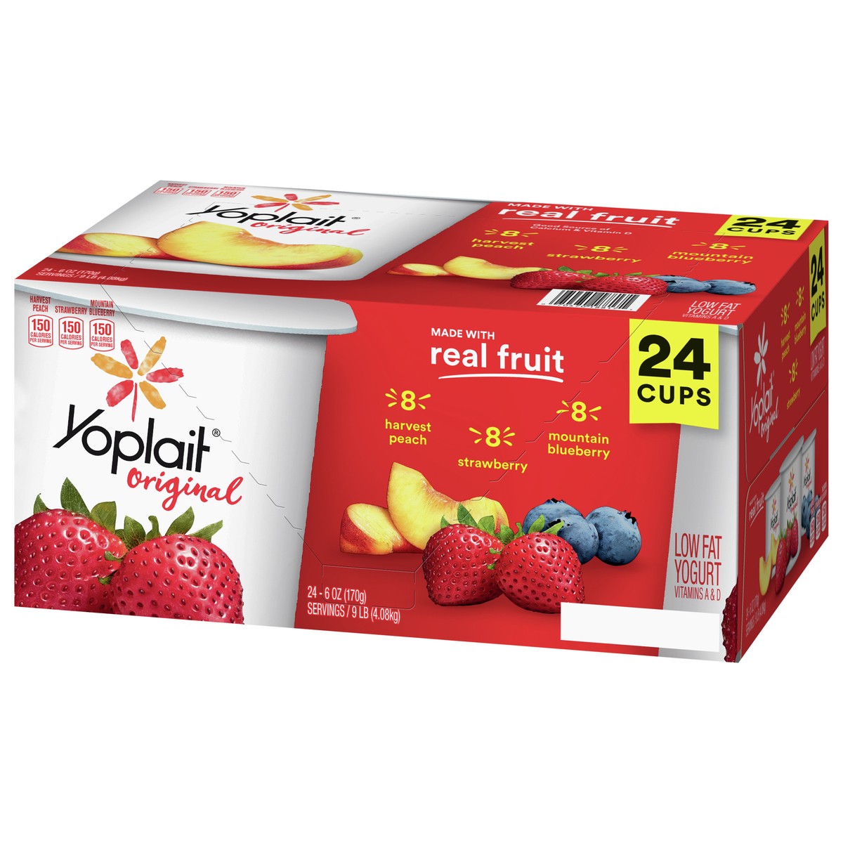 slide 7 of 13, Yoplait Original Low Fat Yogurt Pack, 24 Ct, 6 OZ Fruit Yogurt Cups, 24 ct