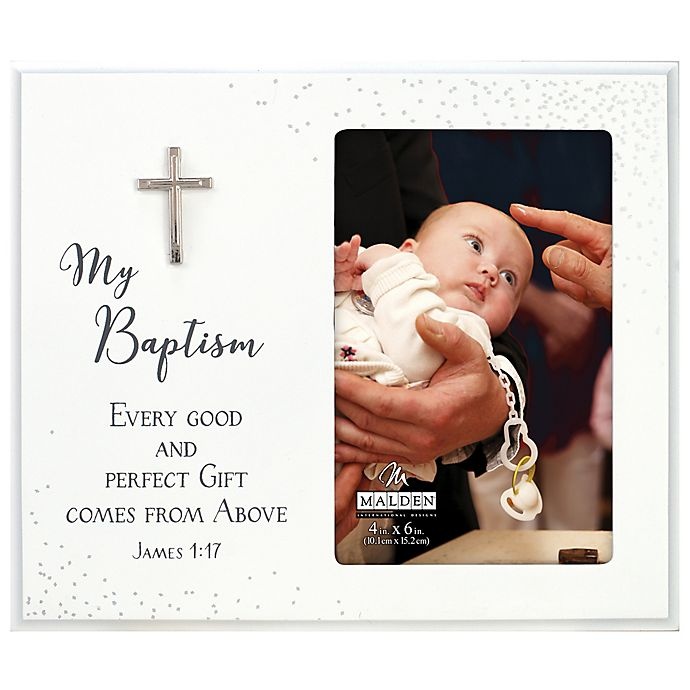 slide 1 of 1, Malden Maiden Baptism Photo Frame - White, 4 in x 6 in