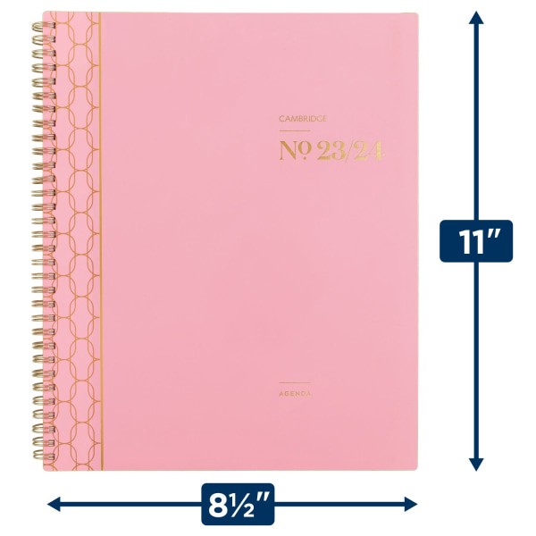 slide 2 of 8, Cambridge WorkStyle Focus Academic 2023-2024 Weekly Monthly Planner, Pink, Large, 8 1/2" x 11", 11 in