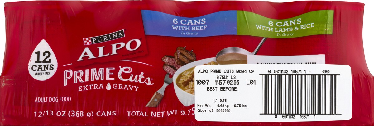 slide 3 of 9, Purina Alpo 12 Pack Variety Pack Adult Prime Cuts With Beef/Lamb & Rice Dog Food 12 ea, 12 ct