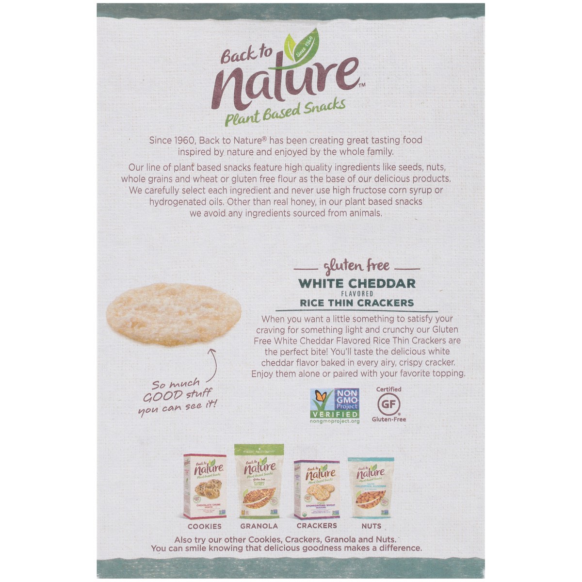 slide 5 of 9, Back to Nature Gluten Free White Cheddar Rice Thin Crackers, 4 oz