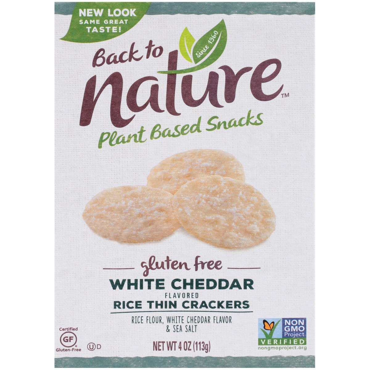 slide 6 of 9, Back to Nature Gluten Free White Cheddar Rice Thin Crackers, 4 oz