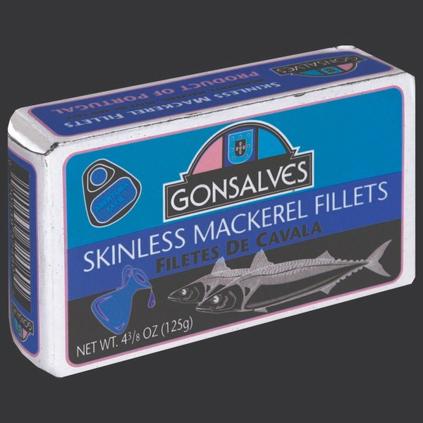 slide 1 of 1, Gonsalves Skinless Mackerel Fillets, 4 oz