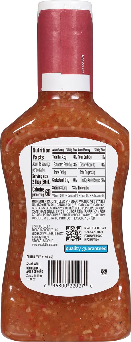 slide 6 of 9, Food Club Italian Dressing, 16 oz