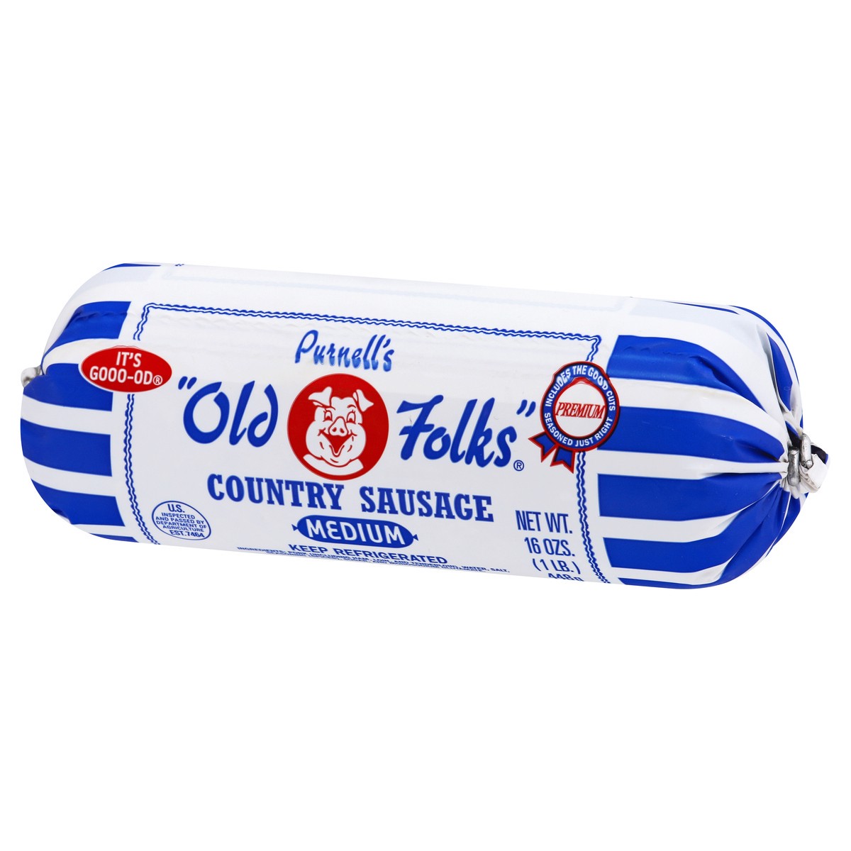 slide 4 of 9, Purnell's "Old Folks" Medium Country Sausage Chub, 16 oz, 16 oz