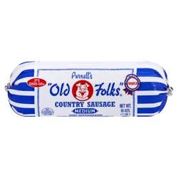 Purnell's "Old Folks" Medium Country Sausage Chub, 16 oz
