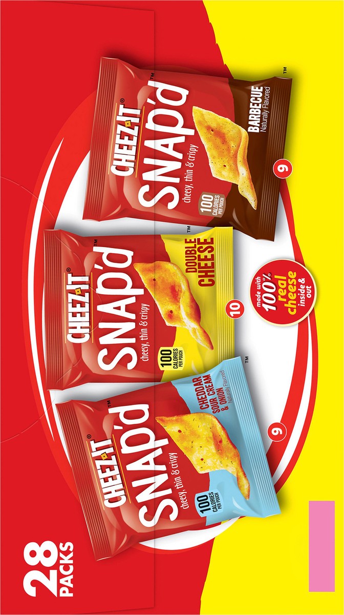 slide 4 of 8, Cheez-It Snap'd Cheese Cracker Chips, Variety Pack, 21 oz, 28 Count, 21 oz