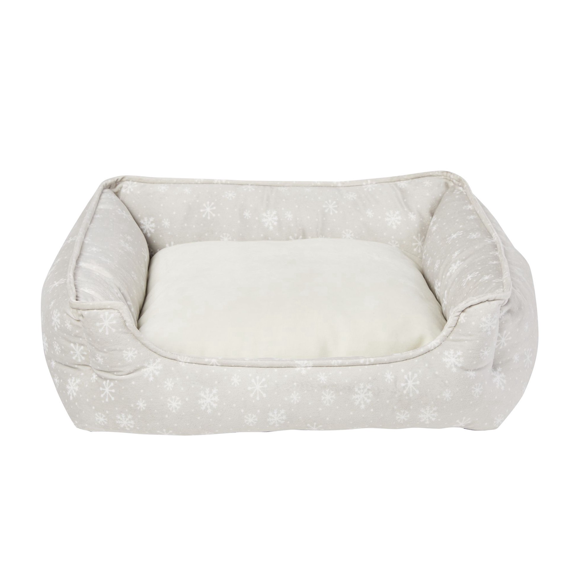slide 1 of 1, Value Beds Holiday Snowflake Cuddler Dog Bed, 18.5 inl x 20.5 inw x 7 inh