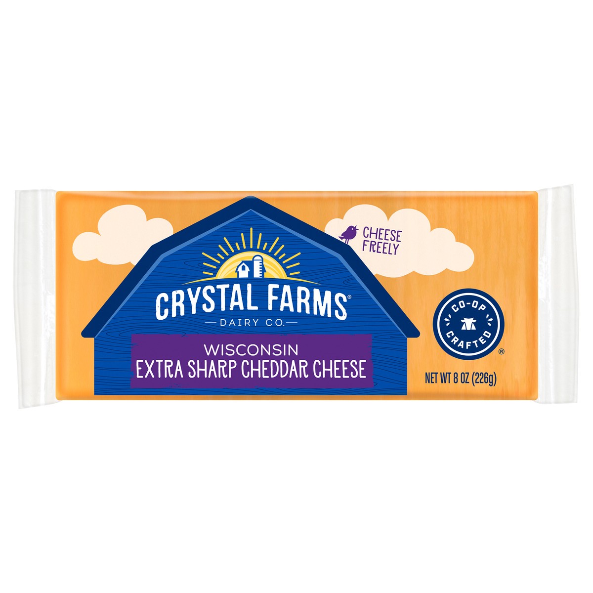 slide 2 of 4, Crystal Farms Extra Sharp Cheddar, 8 oz