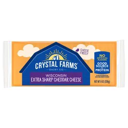 Crystal Farms Wisconsin Extra Sharp Cheddar Cheese Block, 8 oz