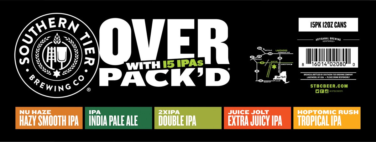 slide 4 of 6, Southern Tier Brewing Co. Overpack'd Variety Pack, 15 ct; 12 fl oz