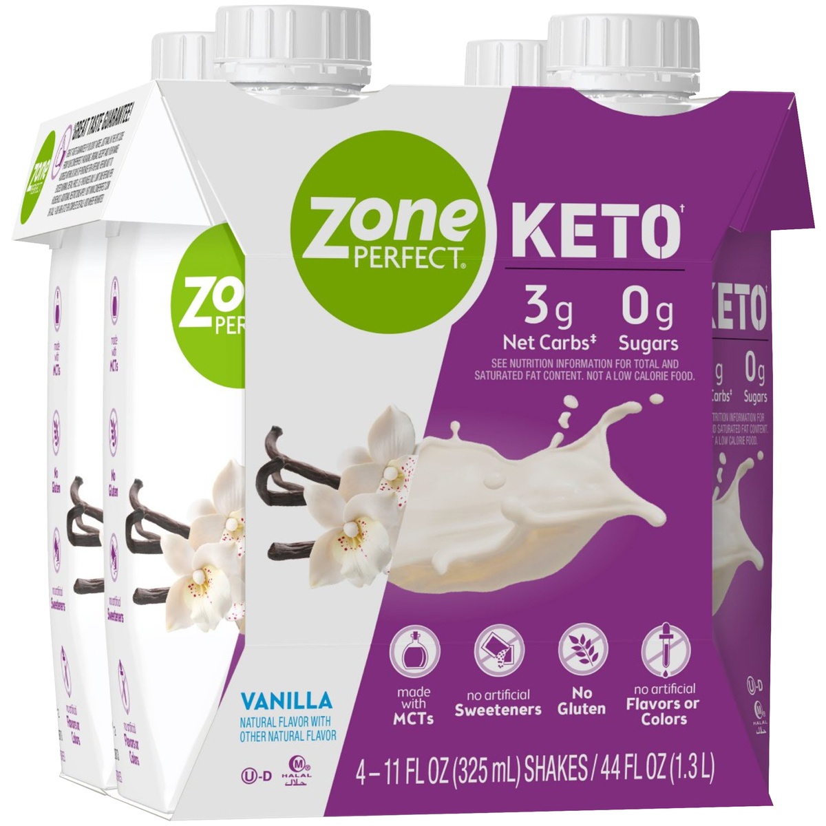 slide 2 of 11, Zone Perfect Keto Vanilla Shakes, 44 oz